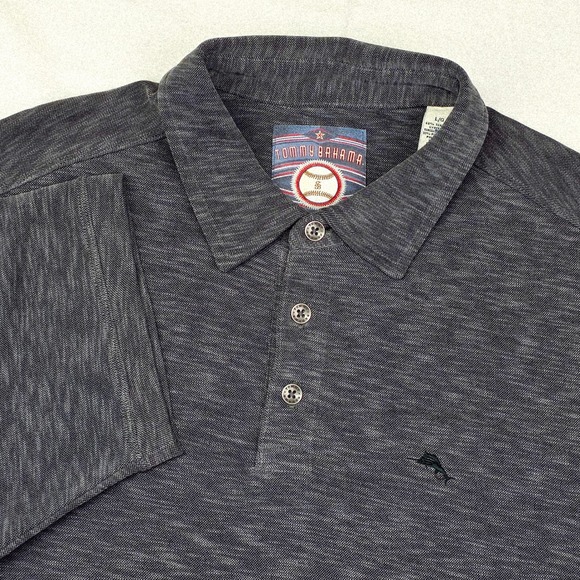 Tommy Bahama Other - Tommy Bahama Polo Mens Large Gray Detroit Tigers MLB Tencel Blend Short Sleeve